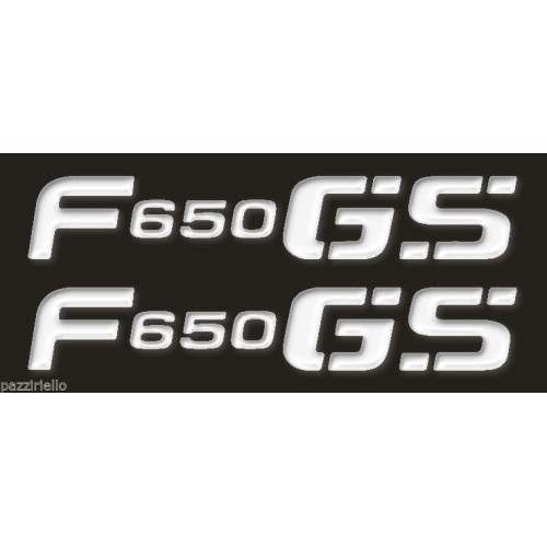 2 ADESIVI-STICKERS in RESINA SCRITTA F650 GS compatibile per MOTO BMW F 650 GS